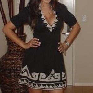 Black tribal detail dress